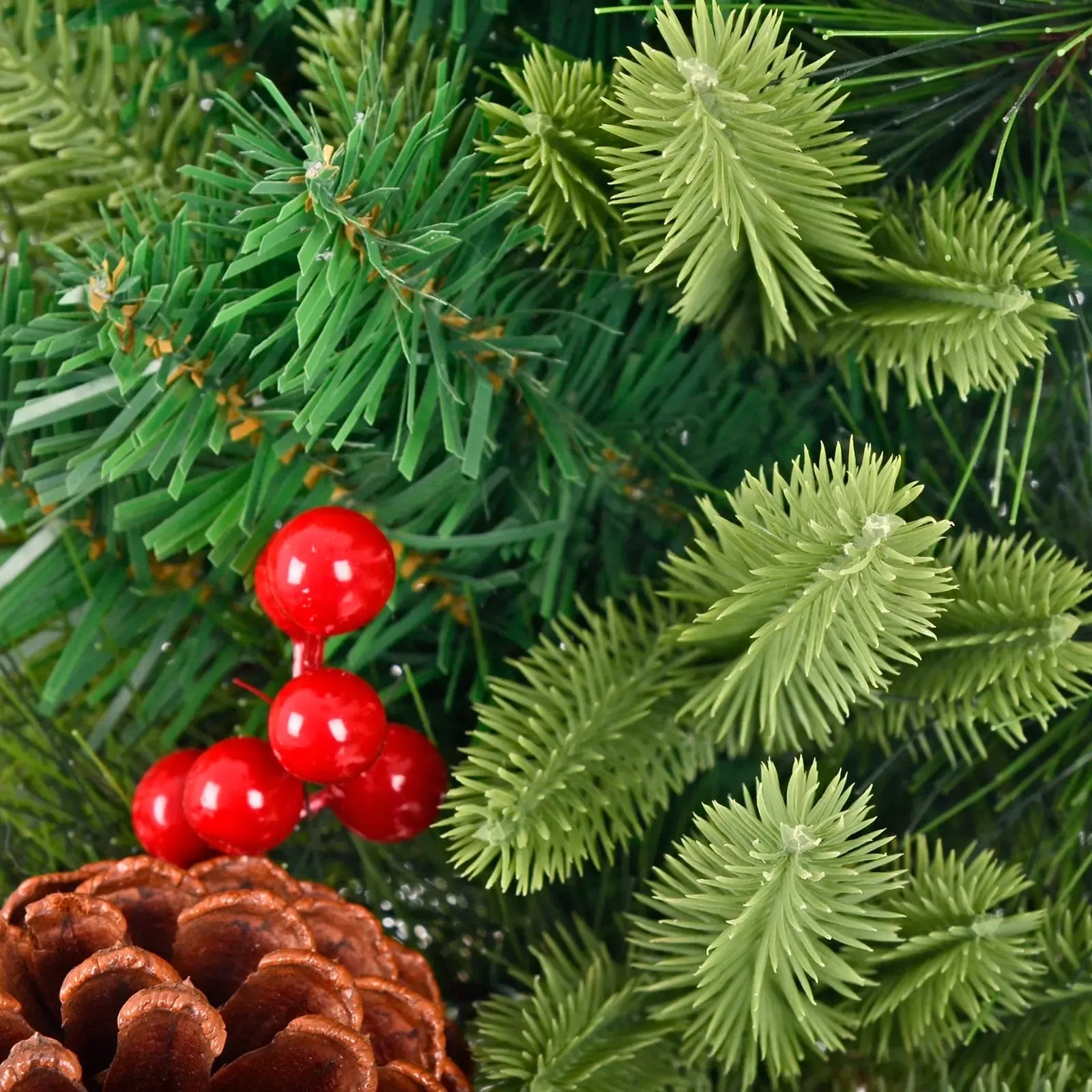 2ft (60cm) Christmas Tree Red Berries Cones Mixed Pine Jute Base