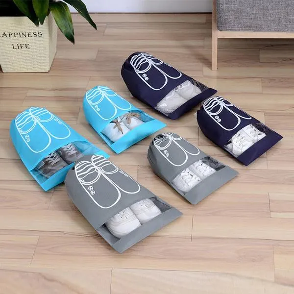 3-Pack: Drawstring Shoe Storage Bag