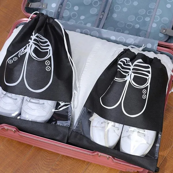 3-Pack: Drawstring Shoe Storage Bag