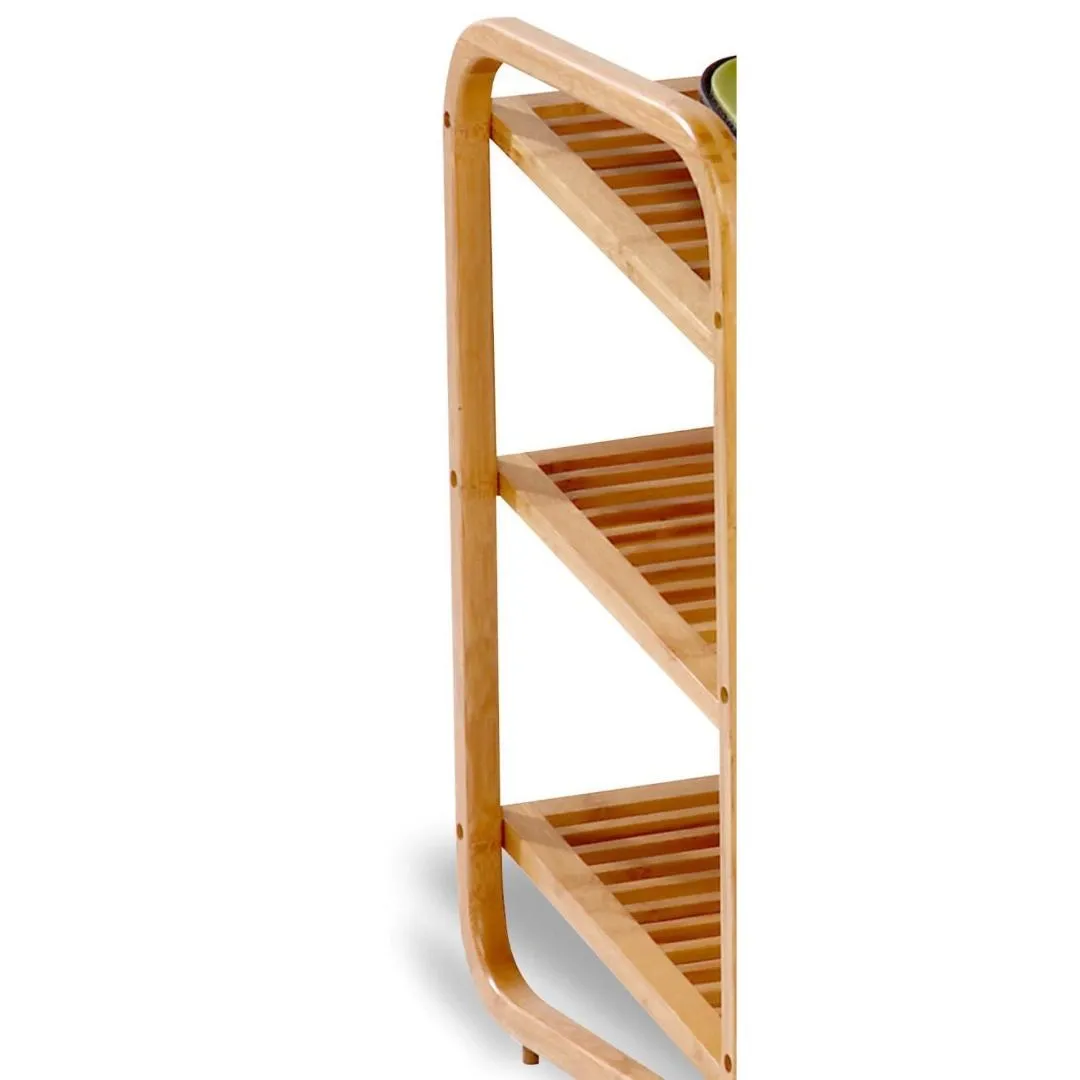 3-Tier Bamboo Shoe Rack Shelf  - Holds 9-12 Pairs of Shoes