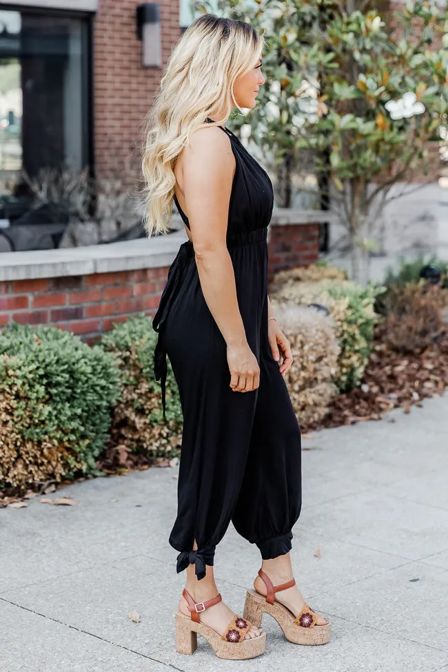 A Quick Trip Black Sleeveless Jumpsuit FINAL SALE