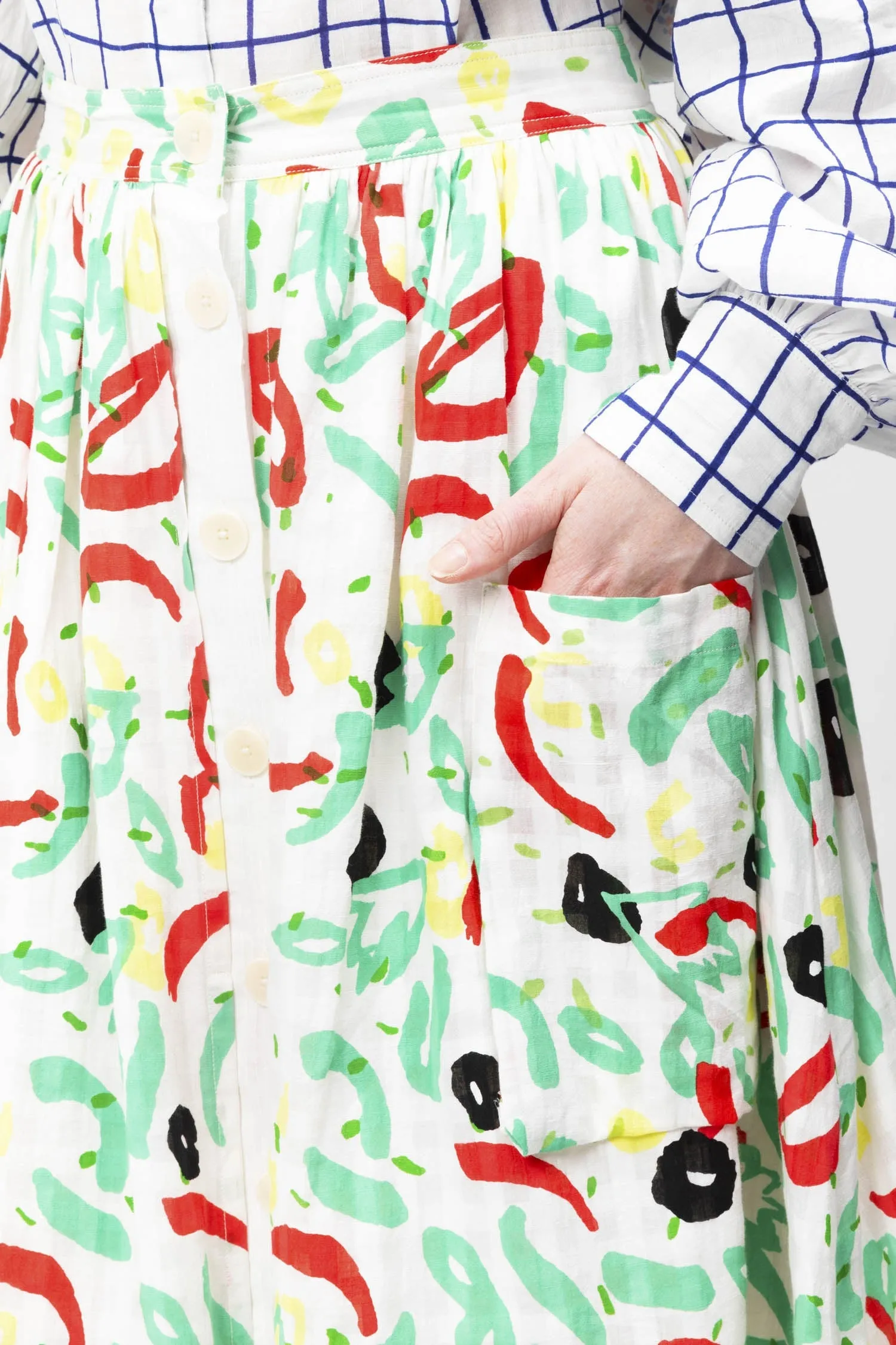 Abstract Printed Cotton Skirt