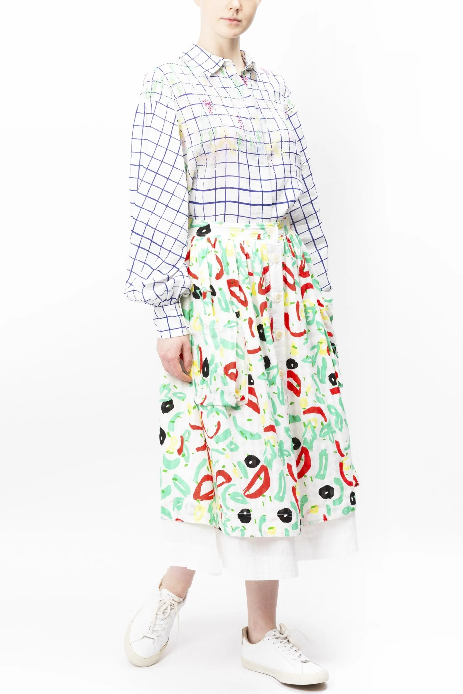 Abstract Printed Cotton Skirt