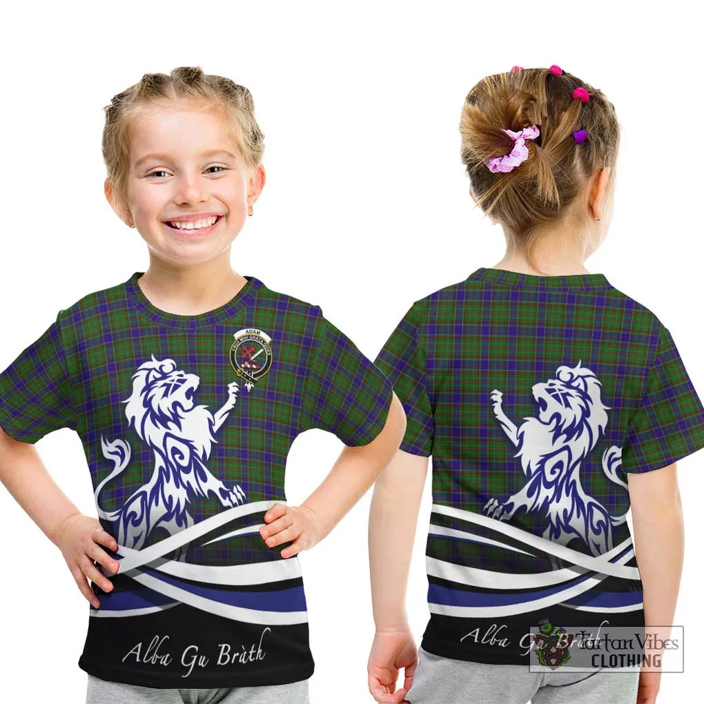 Adam Tartan Kid T-Shirt with Alba Gu Brath Regal Lion Emblem