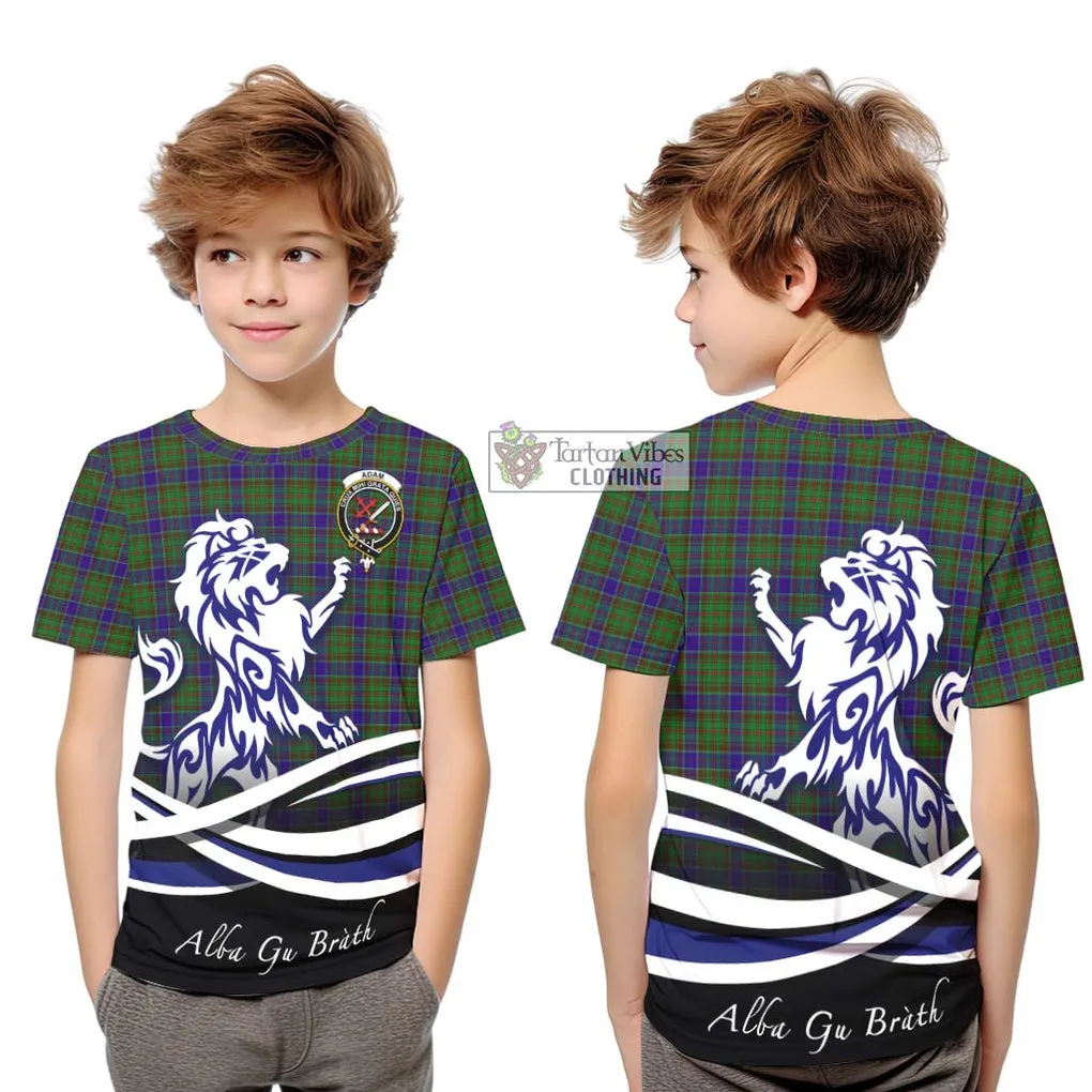 Adam Tartan Kid T-Shirt with Alba Gu Brath Regal Lion Emblem