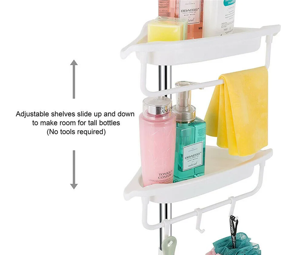 Adjustable Stainless Steel 4-Shelf Corner Shower Caddy