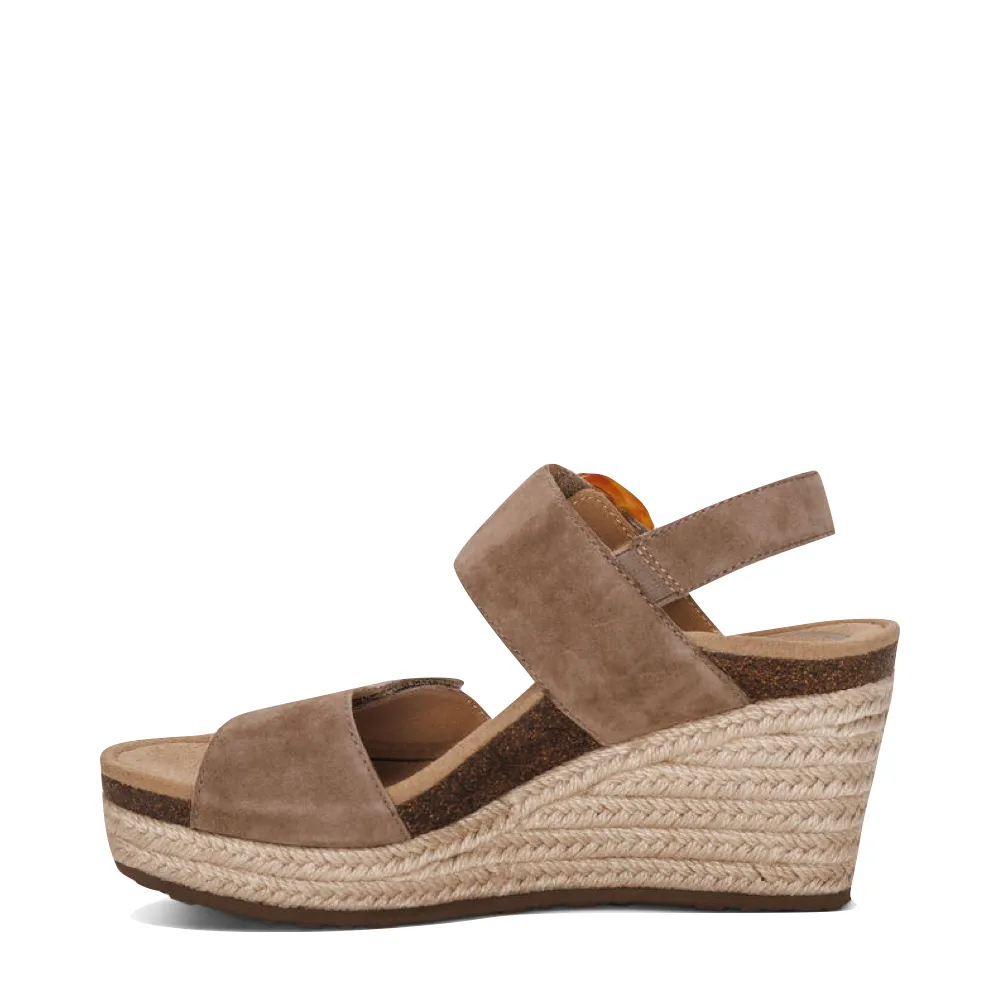 Aetrex Women's Ashley Arch Support Wedge Sandal (Taupe)