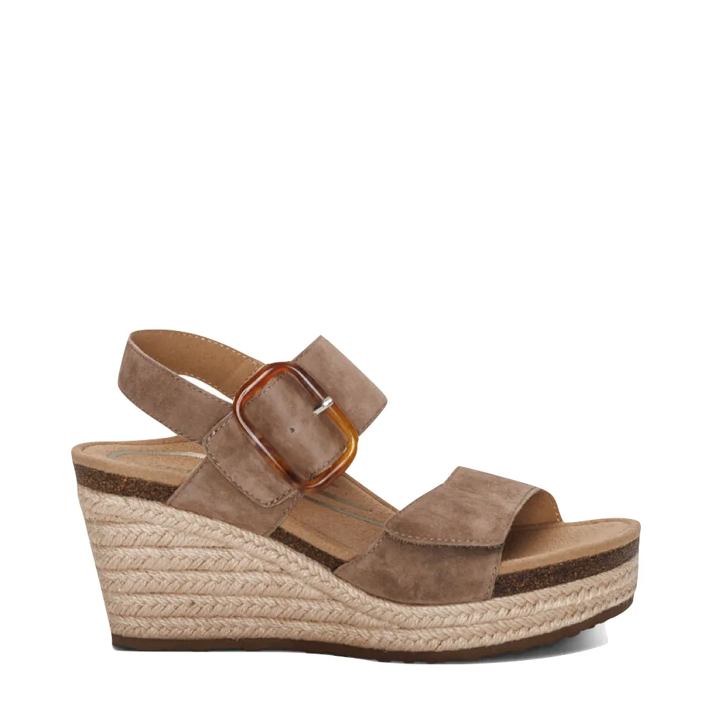 Aetrex Women's Ashley Arch Support Wedge Sandal (Taupe)