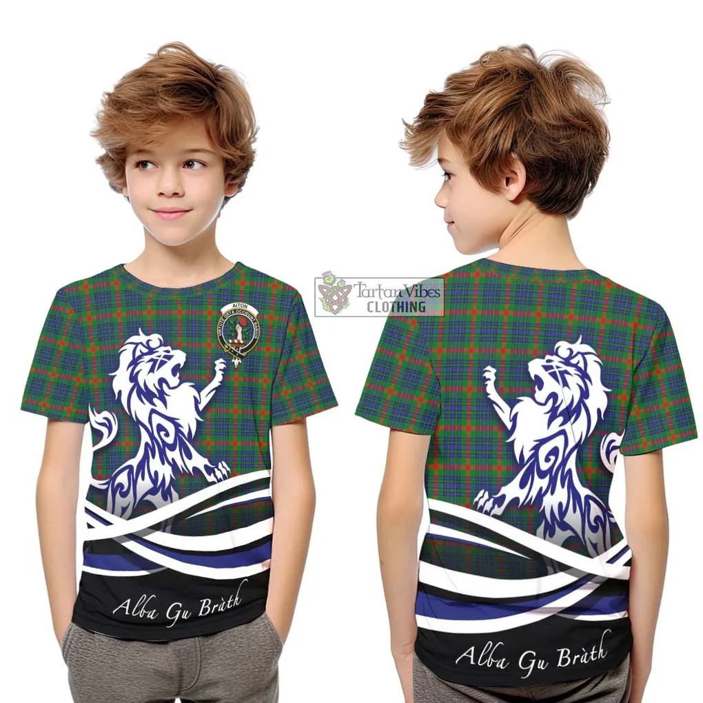 Aiton Tartan Kid T-Shirt with Alba Gu Brath Regal Lion Emblem