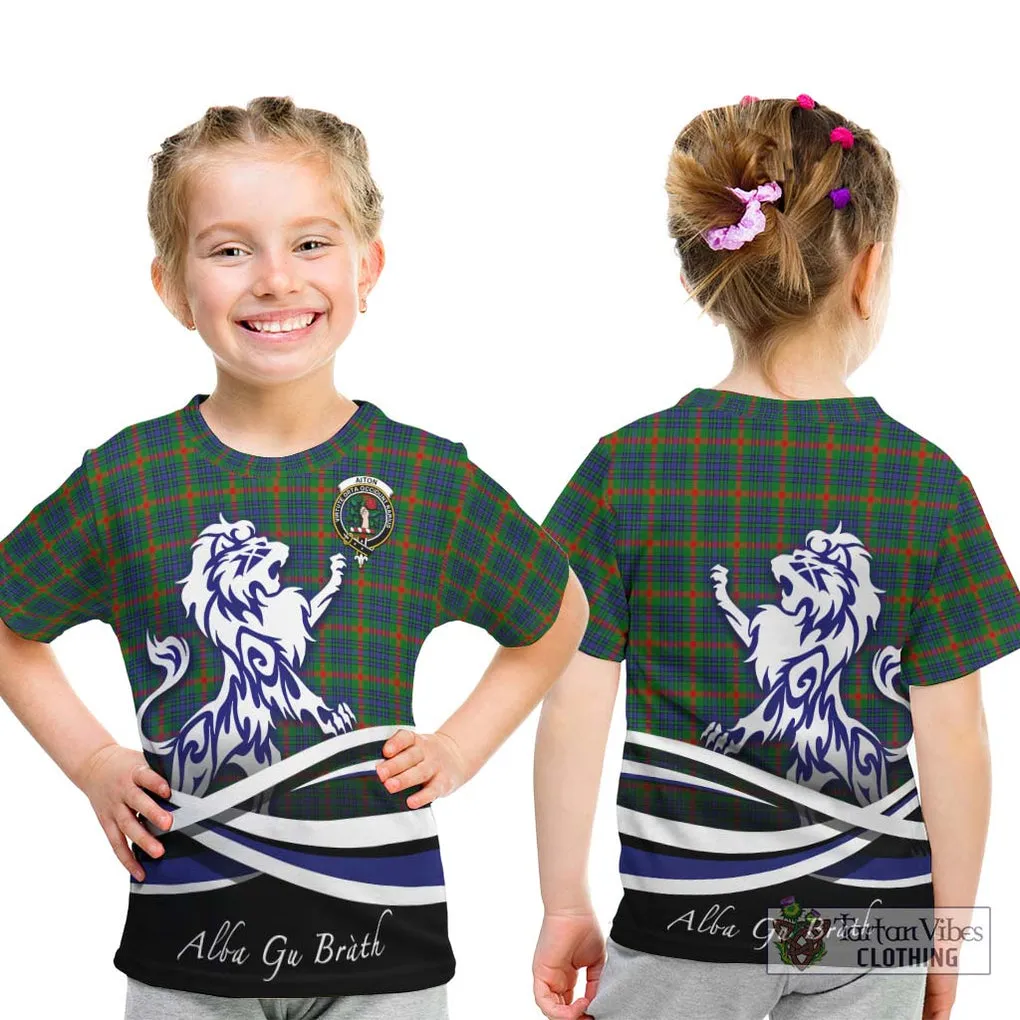 Aiton Tartan Kid T-Shirt with Alba Gu Brath Regal Lion Emblem