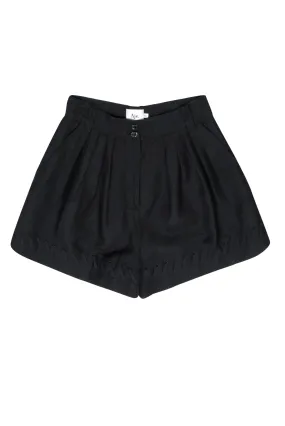 Aje - Black High-Waist Shorts w/ Braided Trim Sz 12