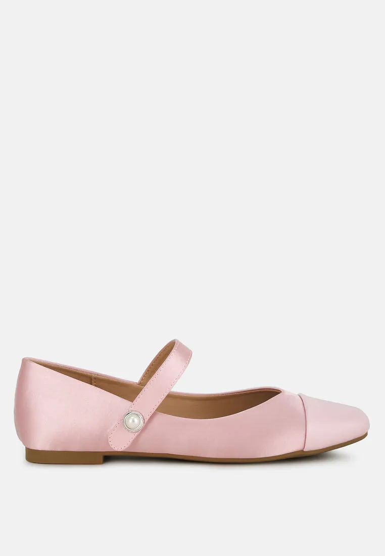 Albi Patent Toe Cap Satin Mary Jane