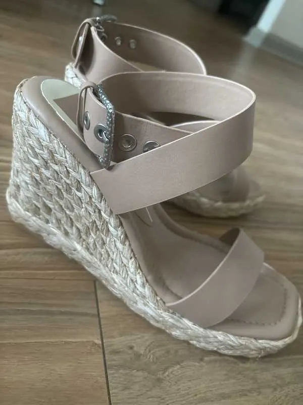 ALDONA WEDGES CAFE LEATHER - re:vita