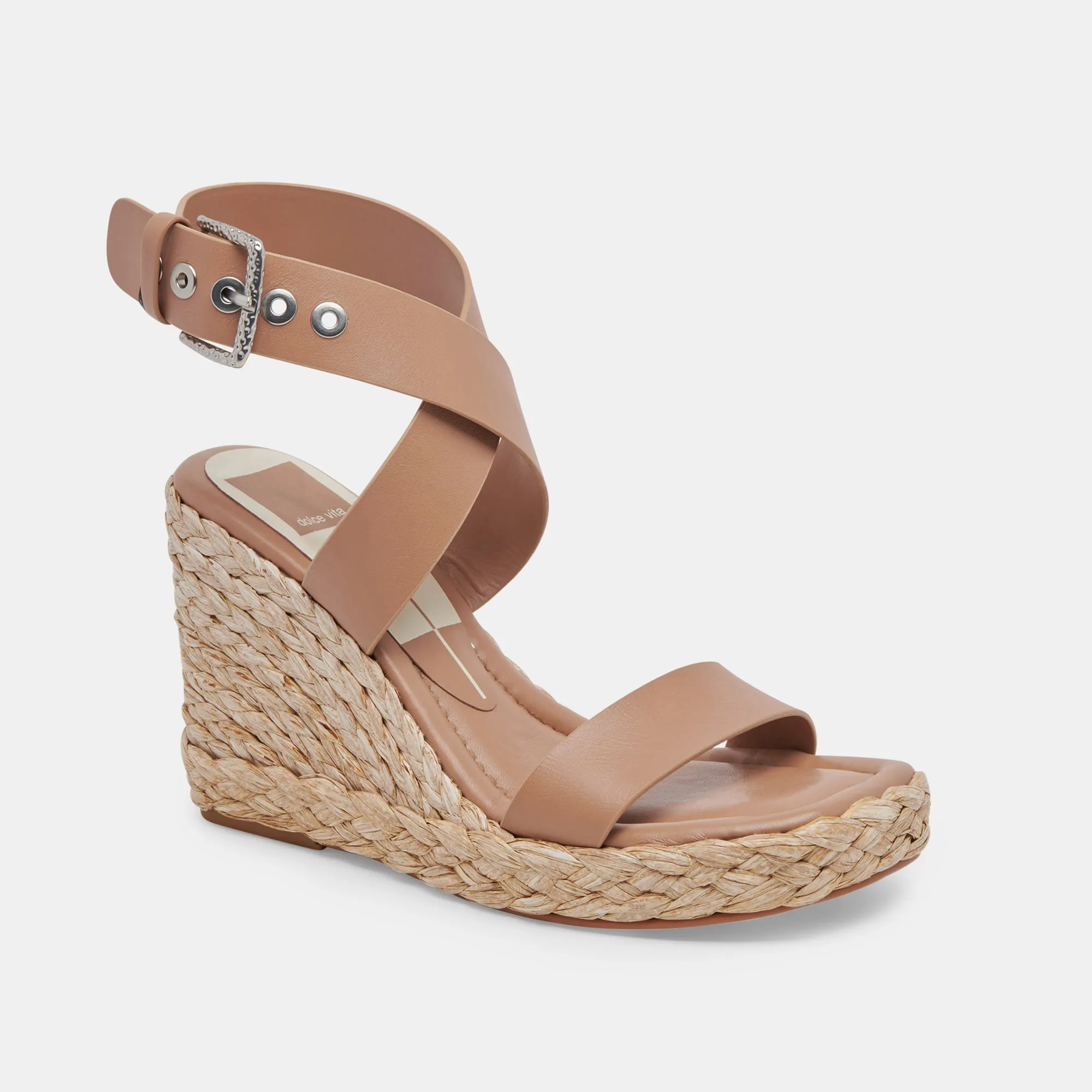 ALDONA WEDGES CAFE LEATHER - re:vita