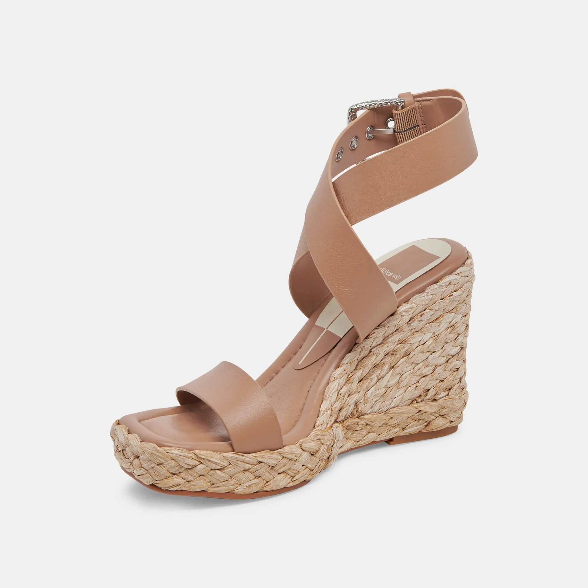 ALDONA WEDGES CAFE LEATHER - re:vita