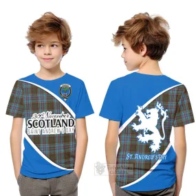 Anderson Family Crest Tartan Kid T-Shirt Celebrate Saint Andrew's Day in Style