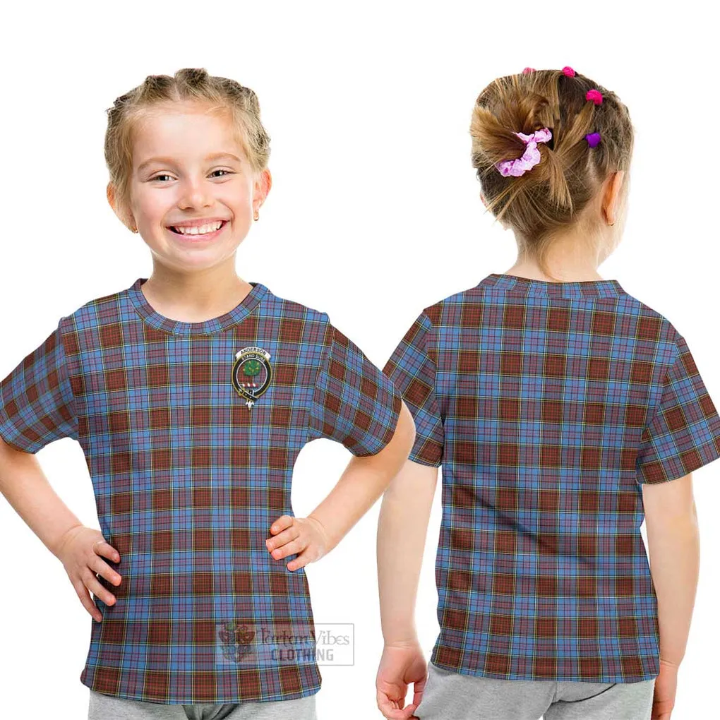 Anderson Modern Tartan Kid T-Shirt with Family Crest