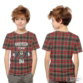 Anderson of Arbrake Tartan Kid T-Shirt with Family Crest DNA In Me Style