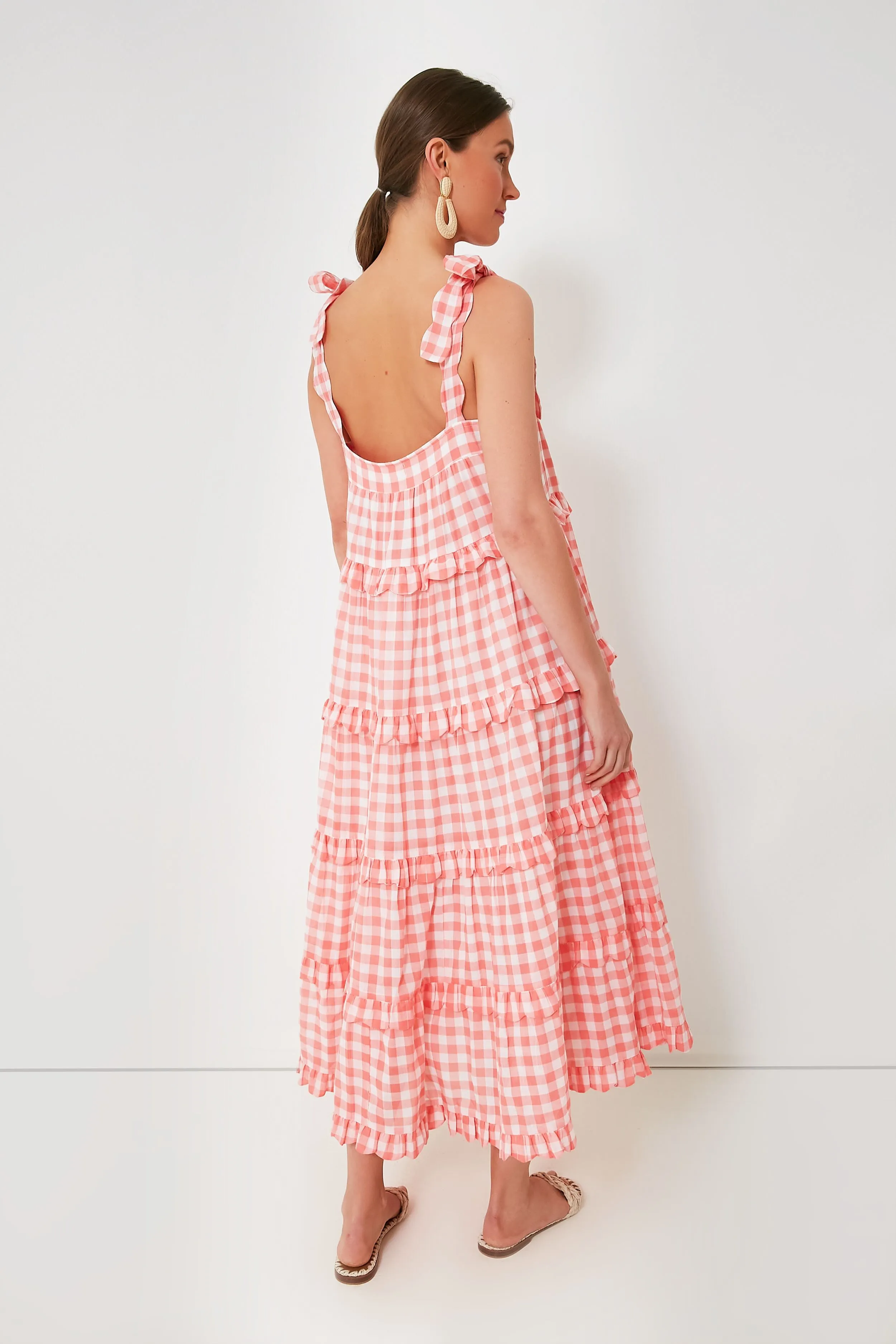 Apricot Gingham Acapulco Dress