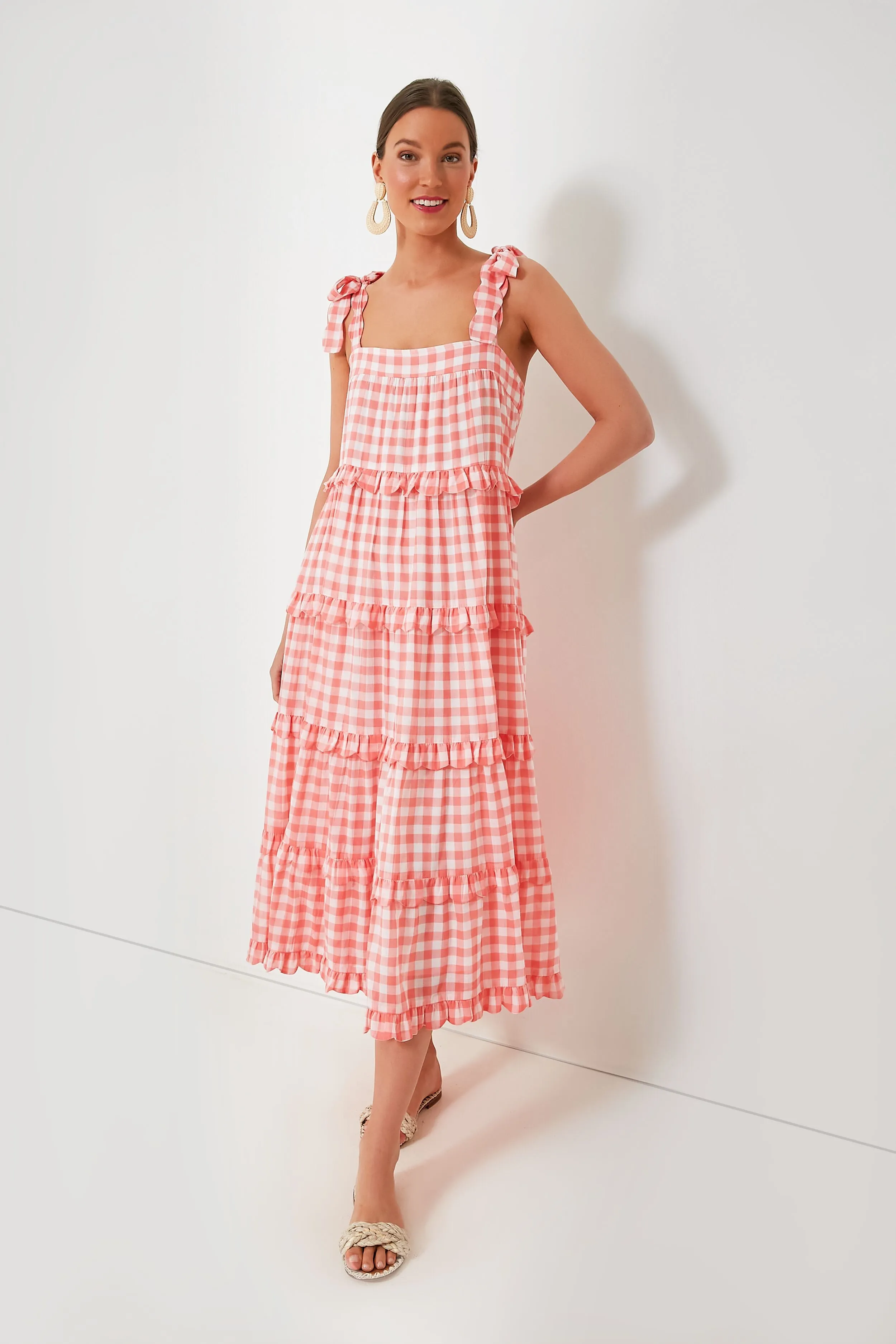 Apricot Gingham Acapulco Dress