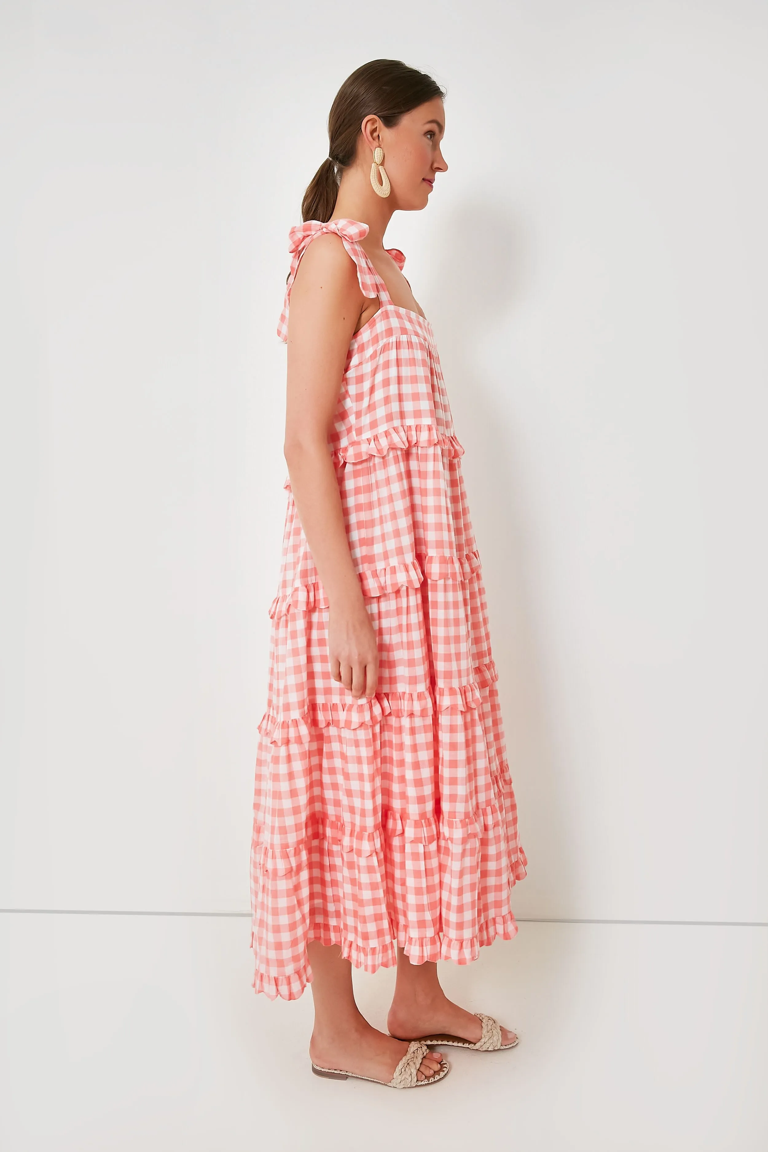 Apricot Gingham Acapulco Dress