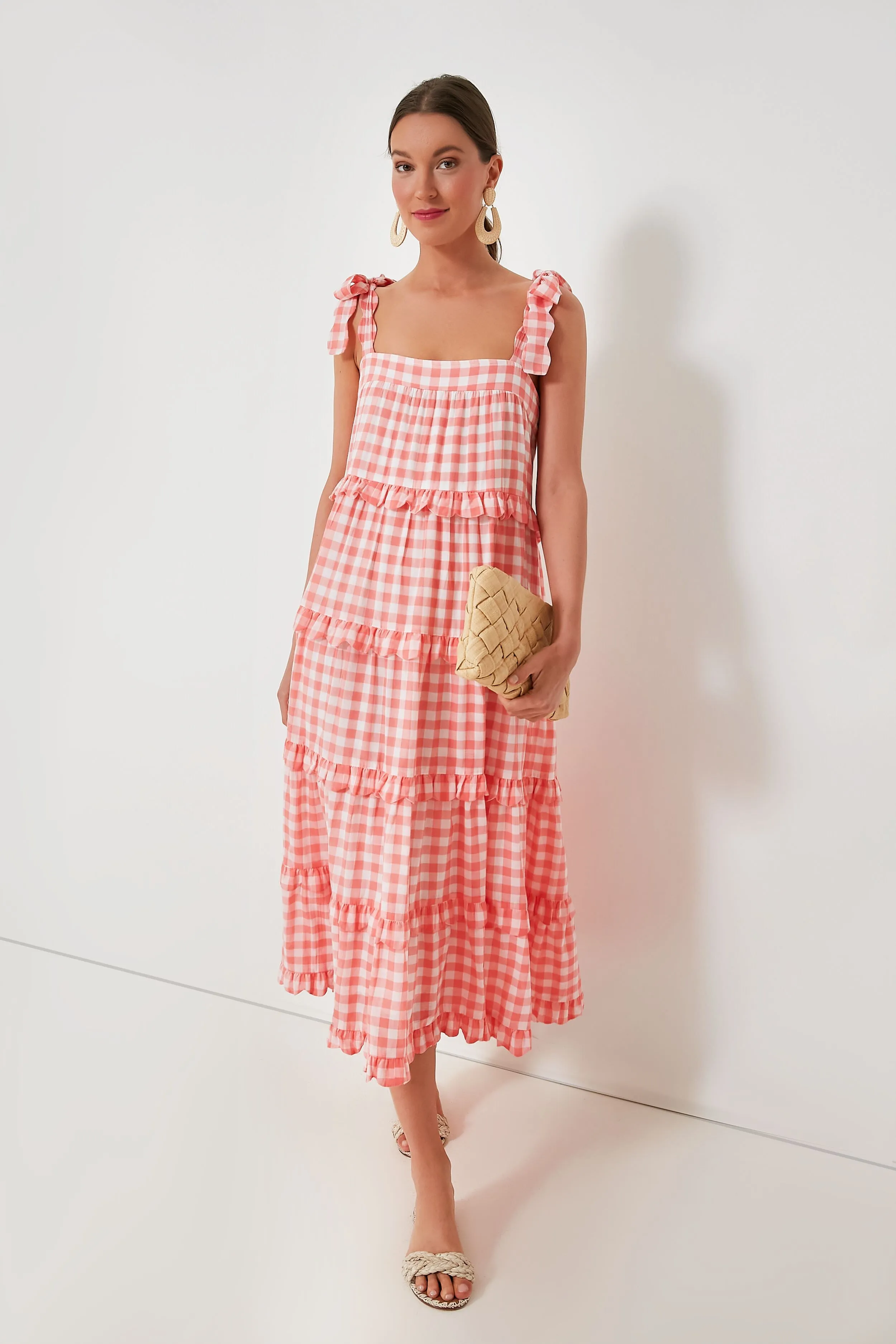 Apricot Gingham Acapulco Dress