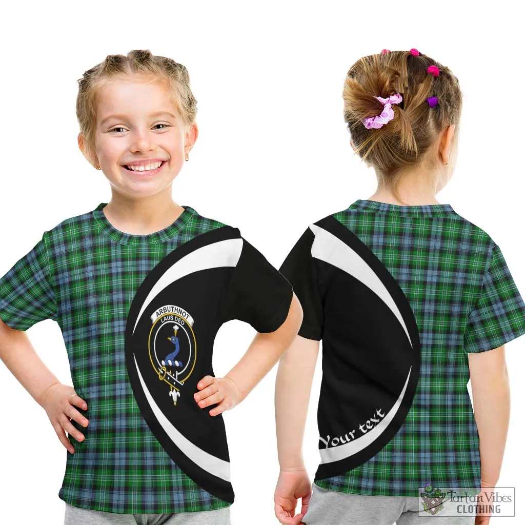 Arbuthnot Ancient Tartan Kid T-Shirt with Family Crest Circle Style