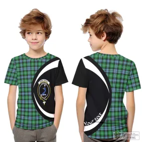 Arbuthnot Ancient Tartan Kid T-Shirt with Family Crest Circle Style