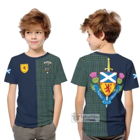 Arbuthnot Tartan Kid T-Shirt Alba with Scottish Lion Royal Arm Half Style