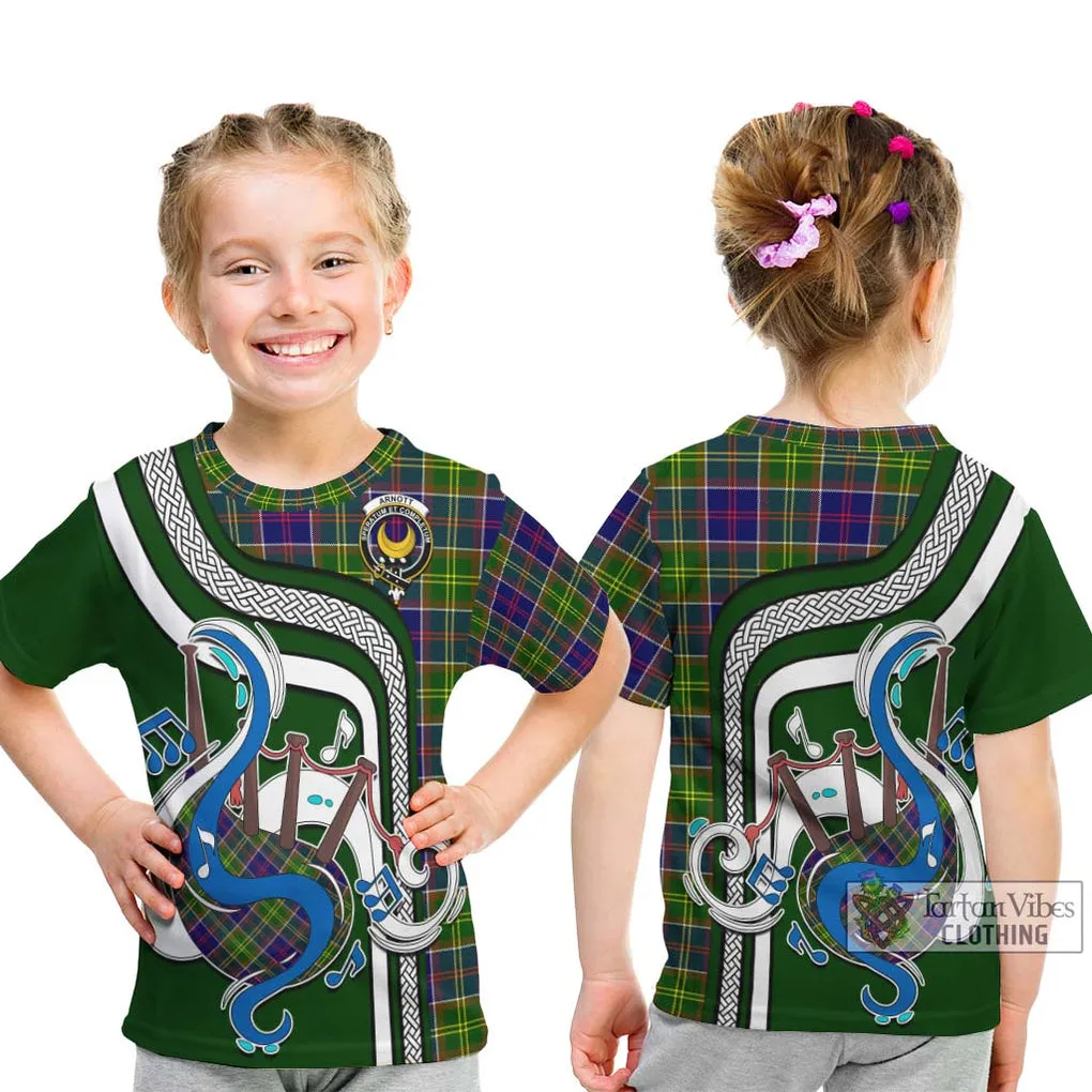 Arnott Tartan Kid T-Shirt with Epic Bagpipe Style