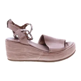 A.S.98 Arttie A76002-201 Womens Pink Leather Wedges Sandals Shoes