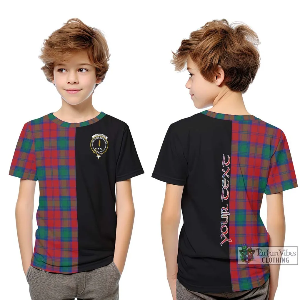 Auchinleck (Affleck) Tartan Kid T-Shirt with Family Crest and Half Of Me Style