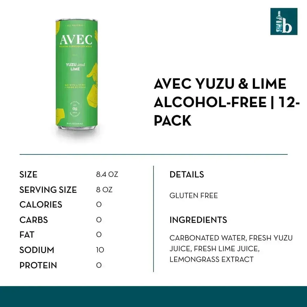 AVEC Yuzu & Lime Non-Alcoholic Sparkling Beverage