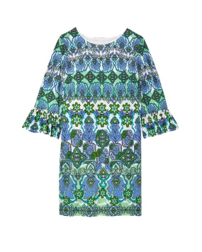 Bailey Shift Dress | Kelly Green / Azure Blue