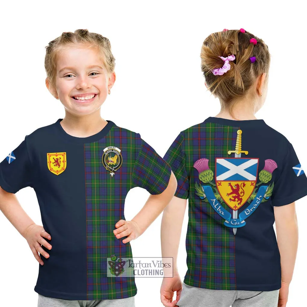 Bailey Tartan Kid T-Shirt Alba with Scottish Lion Royal Arm Half Style