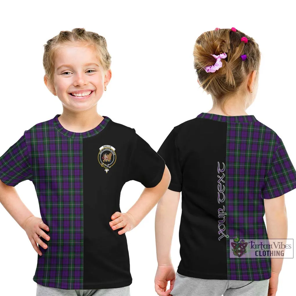 Baillie Highland Society Tartan Kid T-Shirt with Family Crest and Half Of Me Style