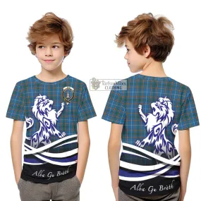 Bain Tartan Kid T-Shirt with Alba Gu Brath Regal Lion Emblem