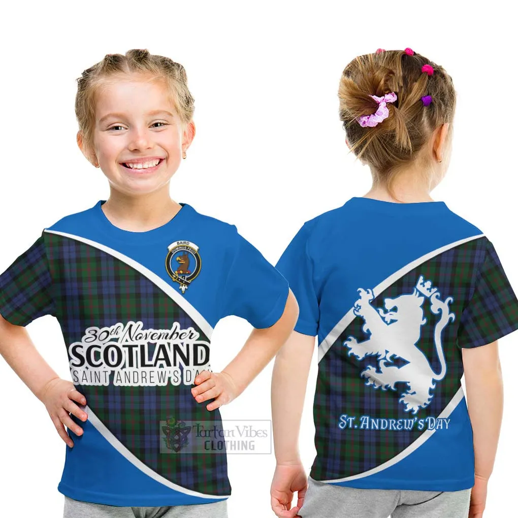 Baird Family Crest Tartan Kid T-Shirt Celebrate Saint Andrew's Day in Style