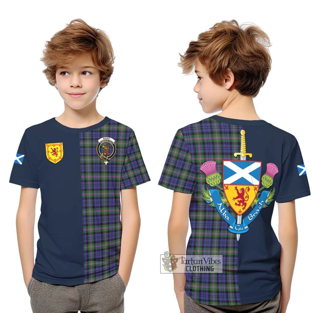 Baird Modern Tartan Kid T-Shirt Alba with Scottish Lion Royal Arm Half Style