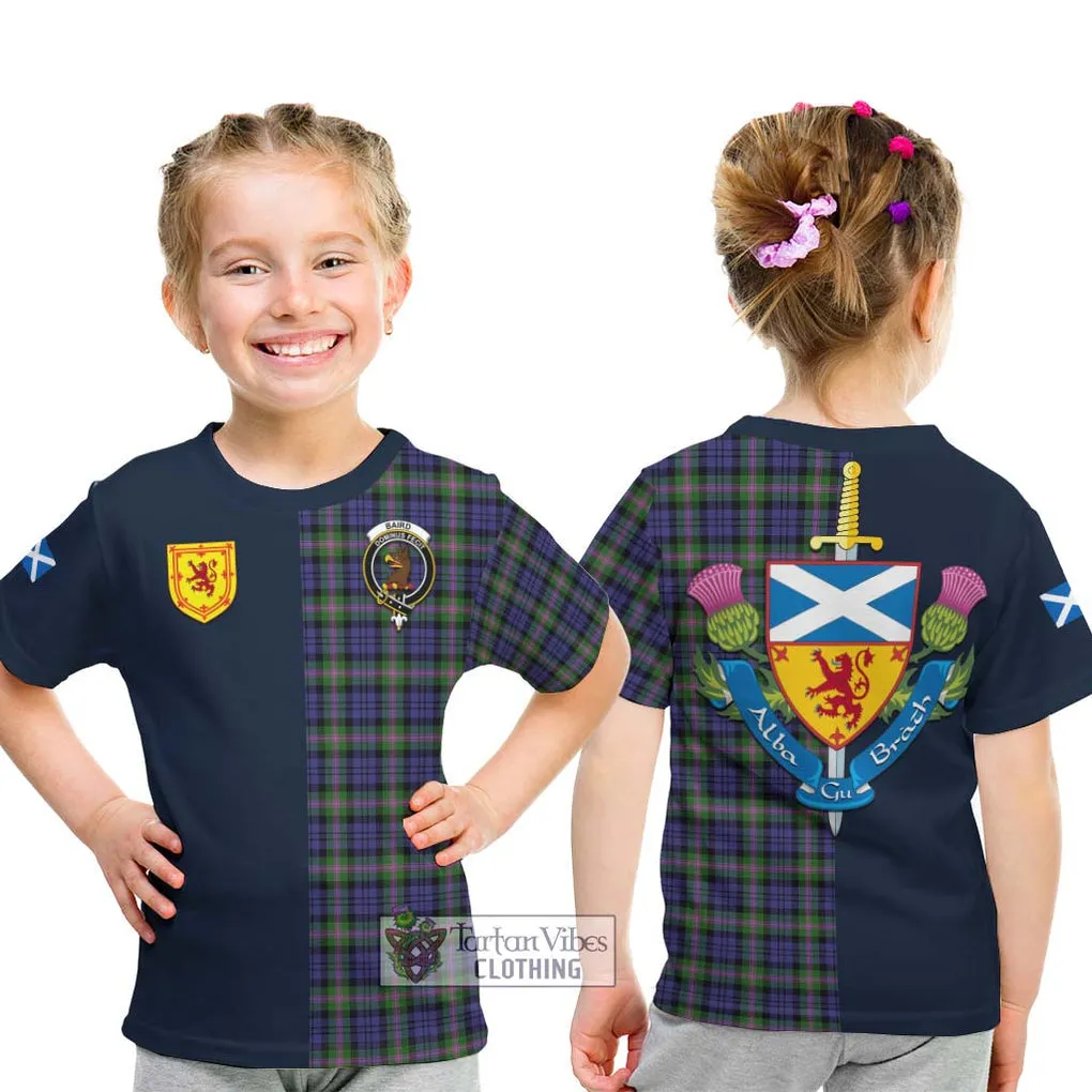 Baird Modern Tartan Kid T-Shirt Alba with Scottish Lion Royal Arm Half Style