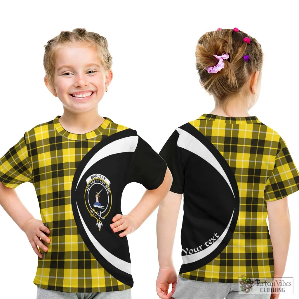 Barclay Dress Modern Tartan Kid T-Shirt with Family Crest Circle Style