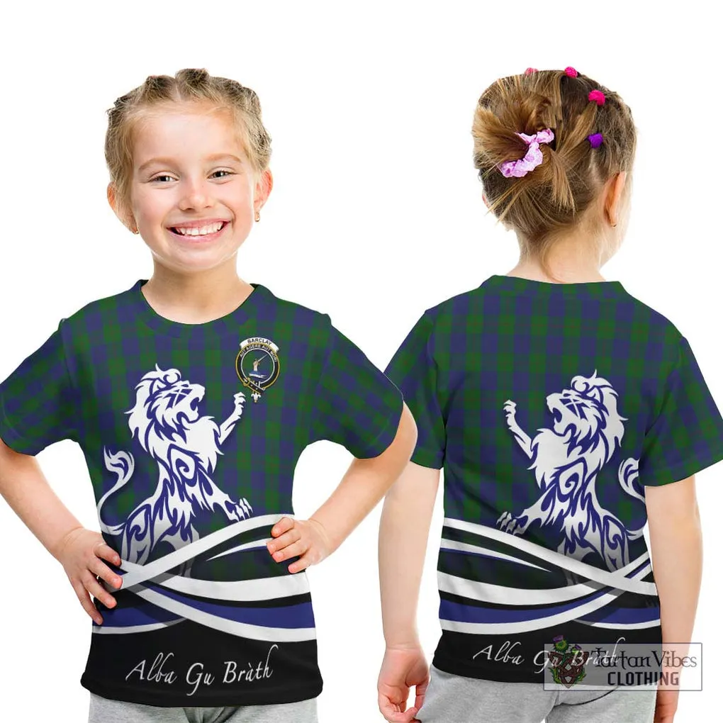 Barclay Tartan Kid T-Shirt with Alba Gu Brath Regal Lion Emblem