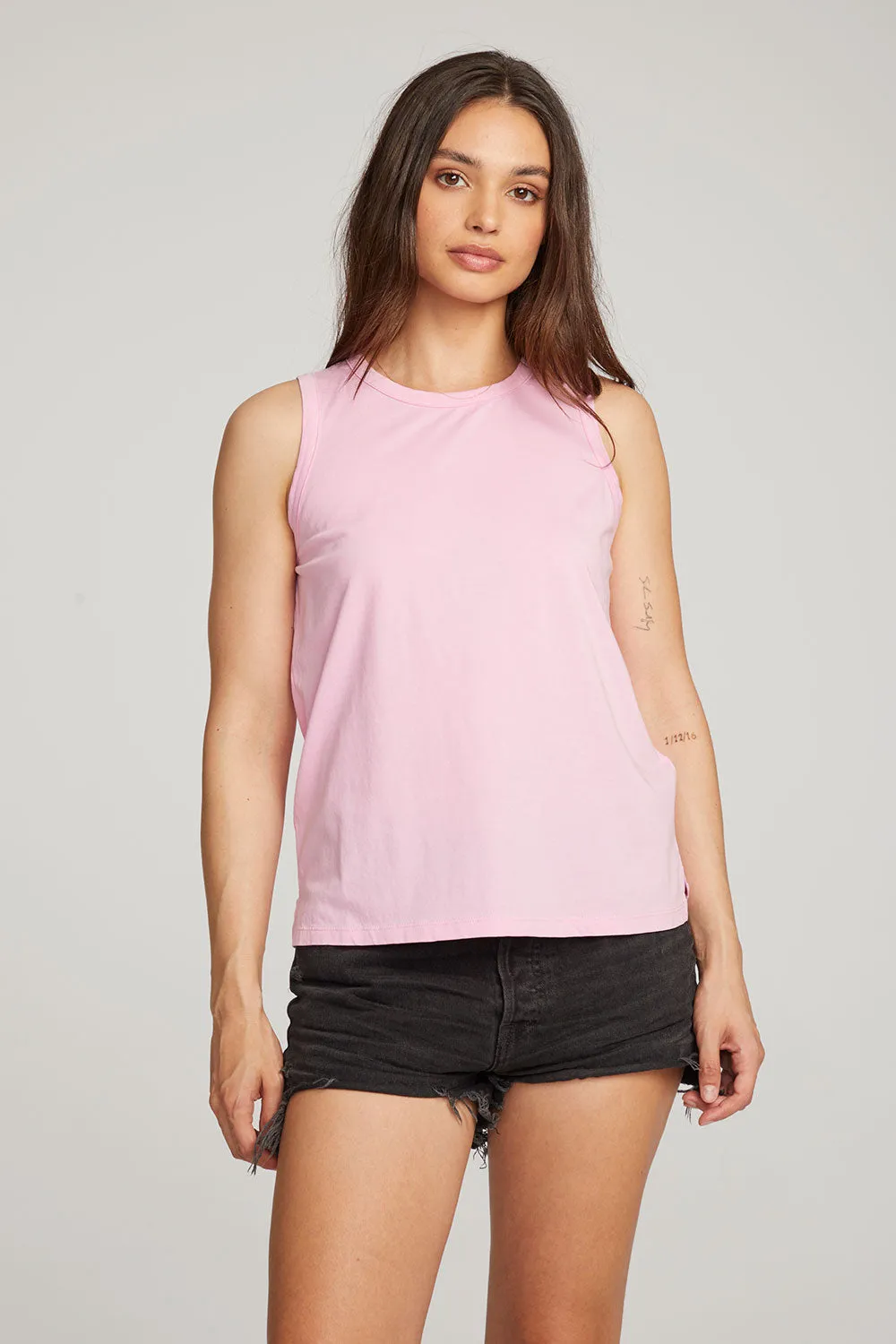 Basic Pastel Lavender Slit Tank