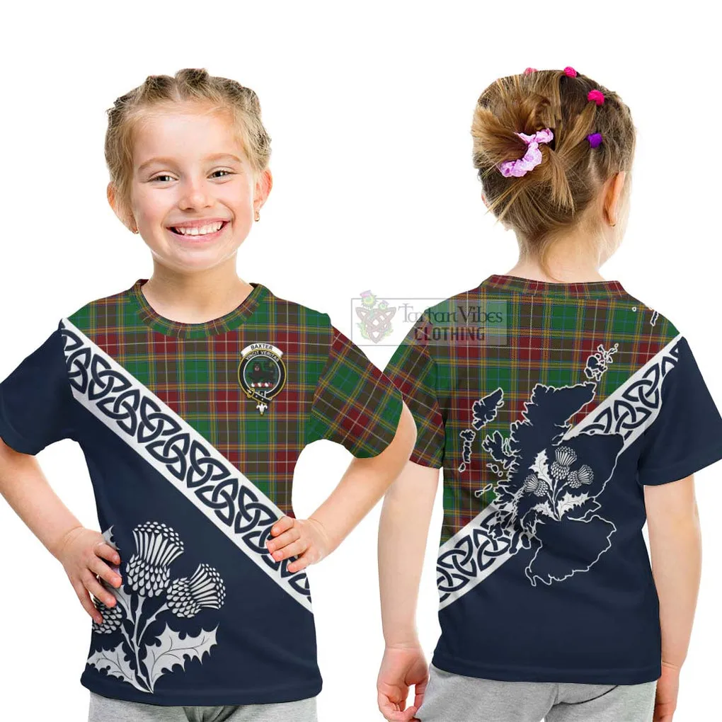 Baxter Tartan Kid T-Shirt Featuring Thistle and Scotland Map