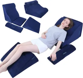 Bed Wedge Pillow for Back, Neck and Leg Pain Relief I Blue