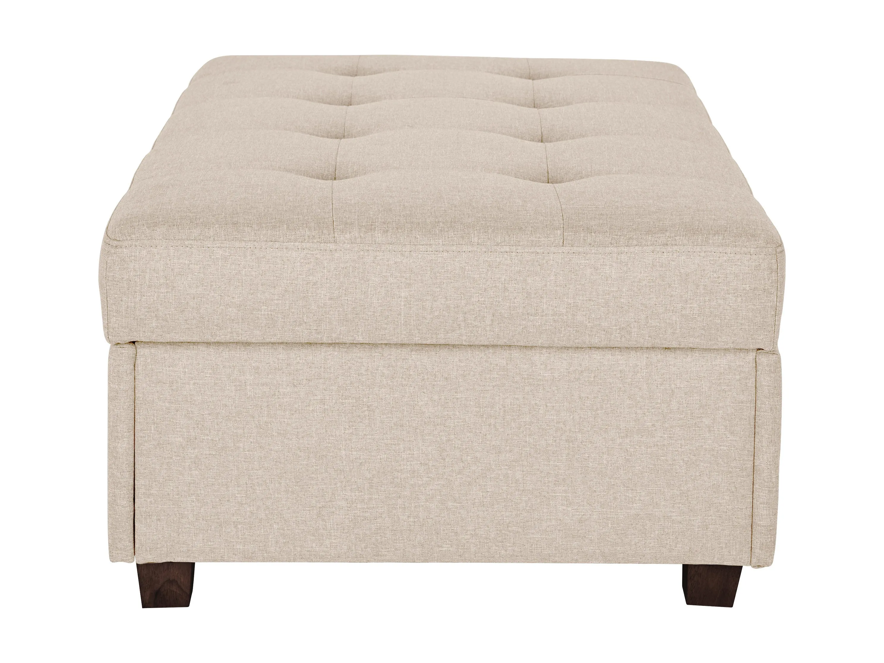 Beige Large Storage Ottoman