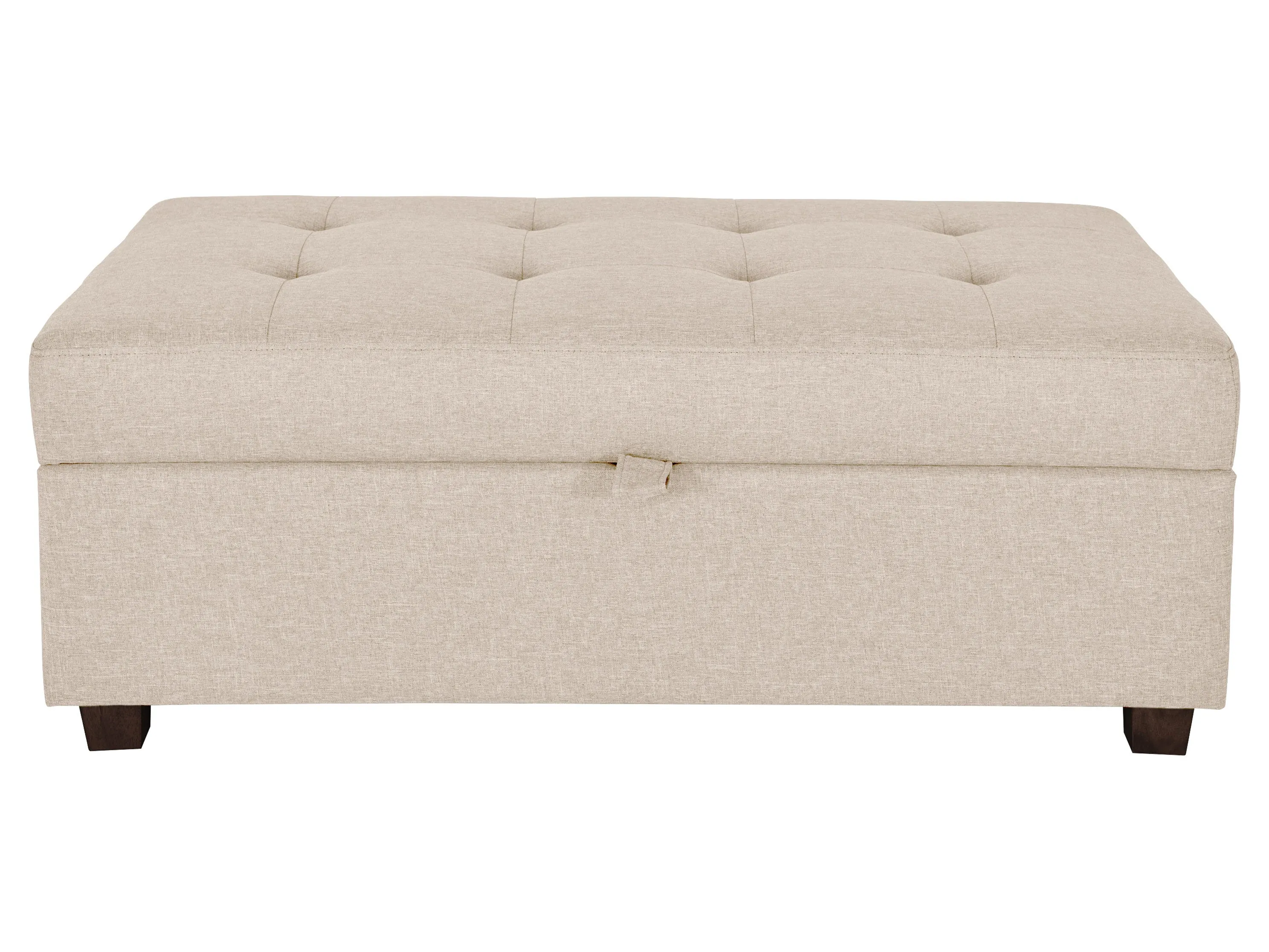 Beige Large Storage Ottoman