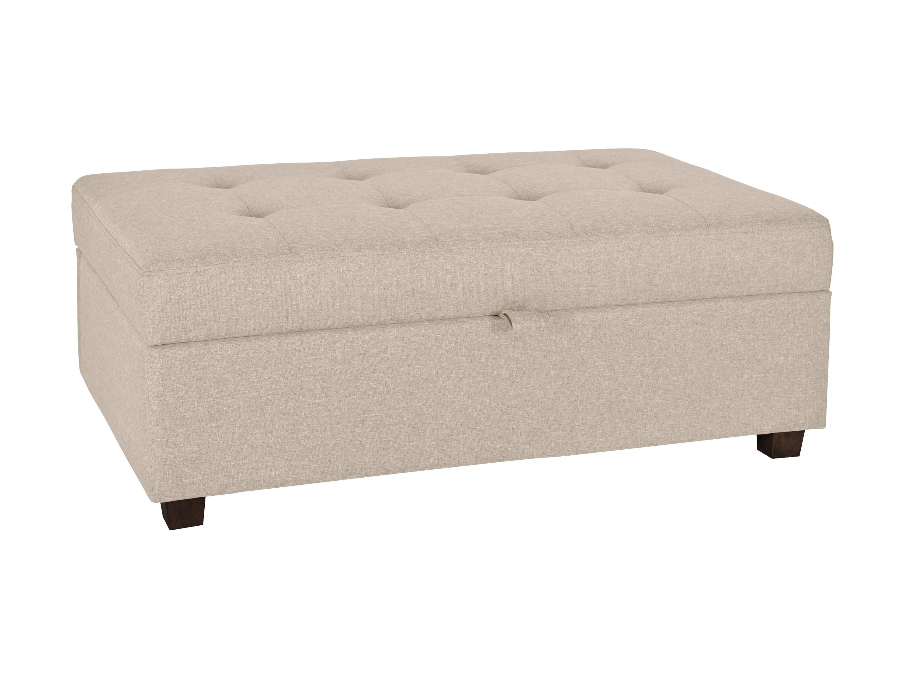 Beige Large Storage Ottoman