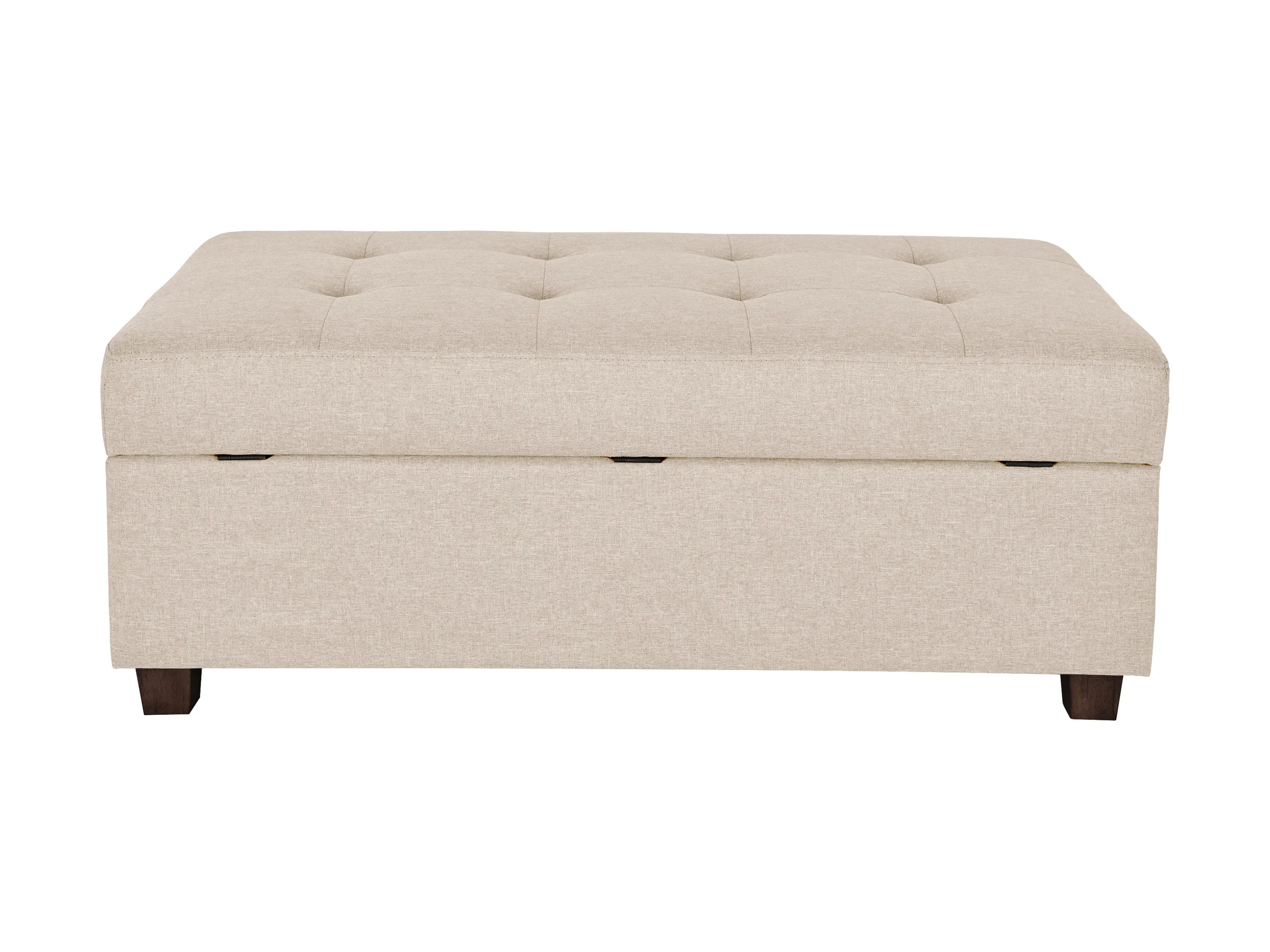 Beige Large Storage Ottoman