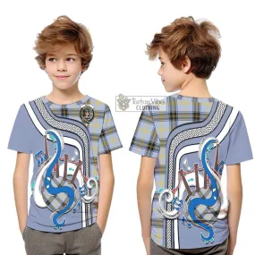 Bell of the Borders Tartan Kid T-Shirt with Epic Bagpipe Style